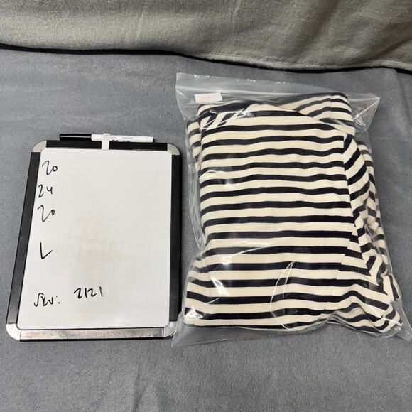 Talbots Blazer Womens Large Blue White Stripe Coastal Nautical Cotton Blend - Picture 9 of 9